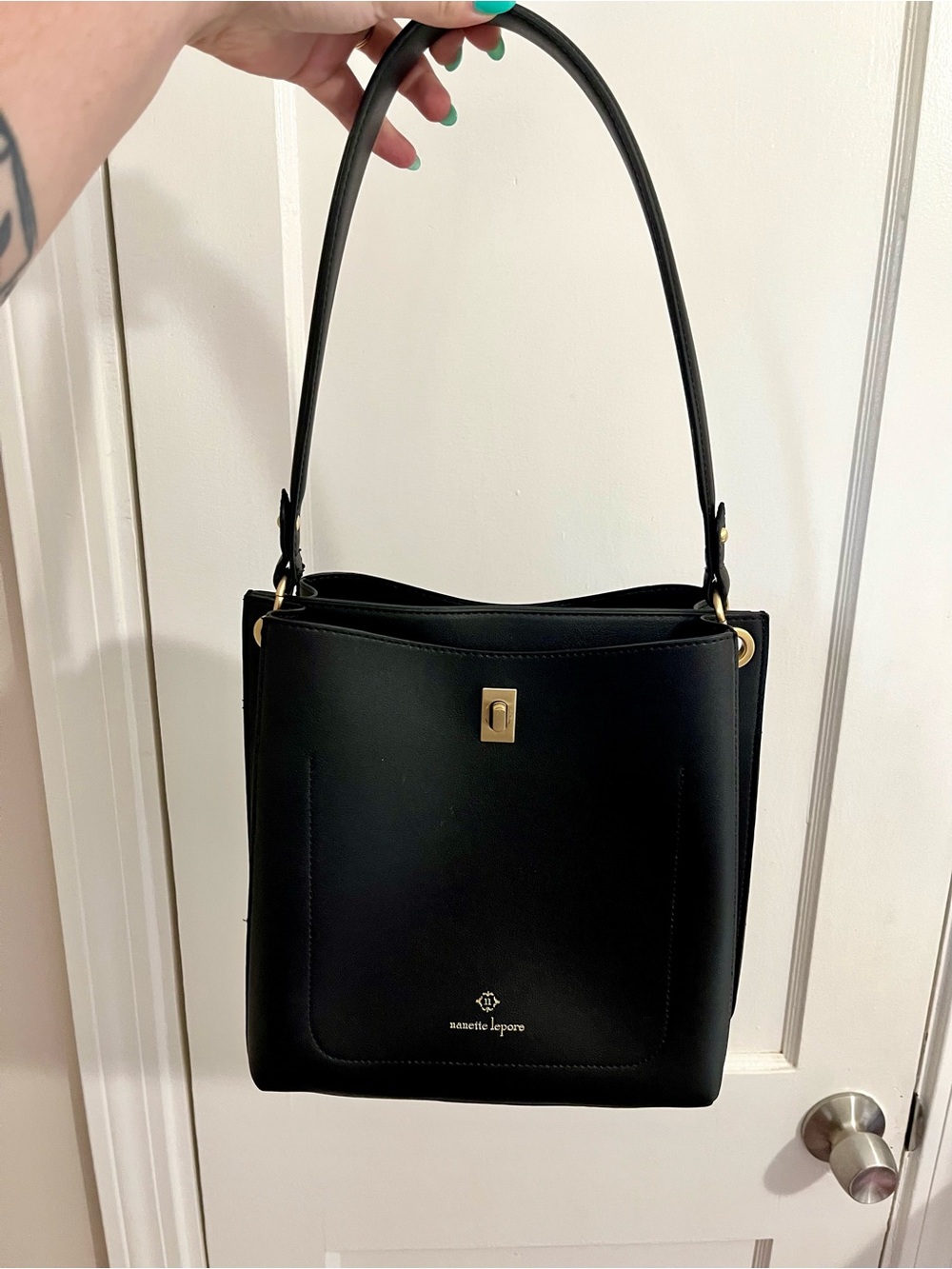 NWOT Nanette Lepore Black Shoulder Hobo Bag